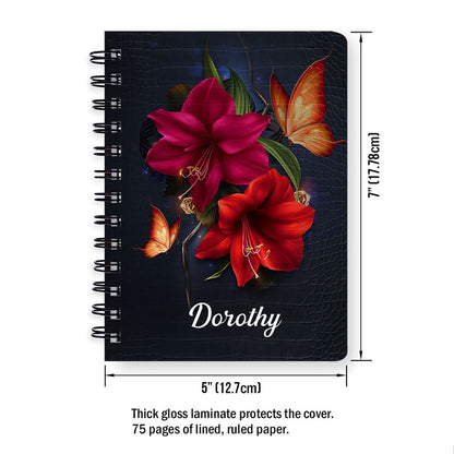 Personalized Spiral Journal By Grace Through Faith, Religious Gifts For Christian