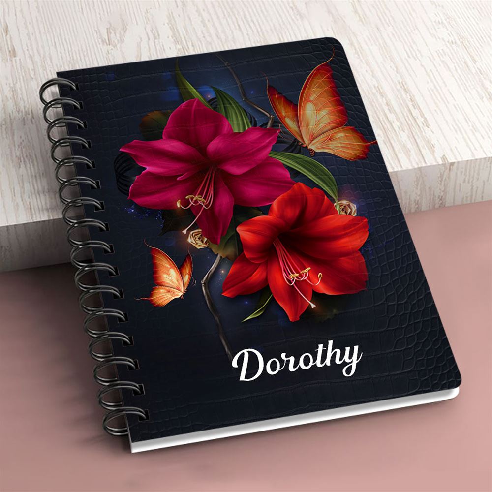 Personalized Spiral Journal By Grace Through Faith, Religious Gifts For Christian