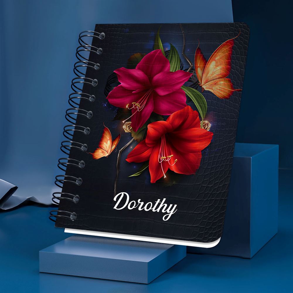 Personalized Spiral Journal By Grace Through Faith, Religious Gifts For Christian