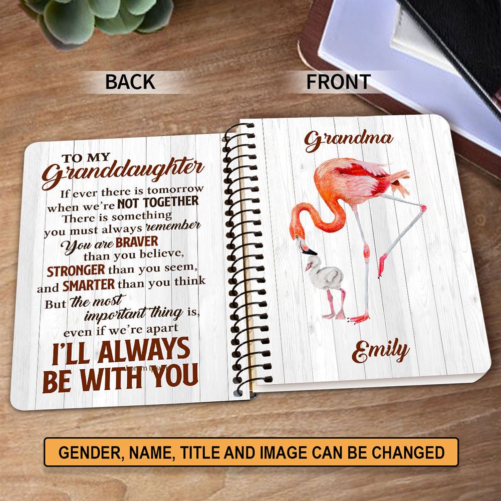 Personalized Spiral Journal For Grandchildren I‘ll Always Be With You, Christian Art Gifts Journal
