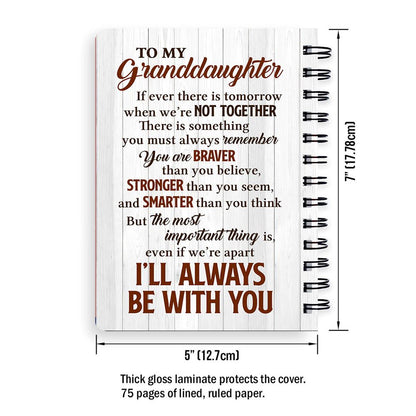 Personalized Spiral Journal For Grandchildren I‘ll Always Be With You, Christian Art Gifts Journal