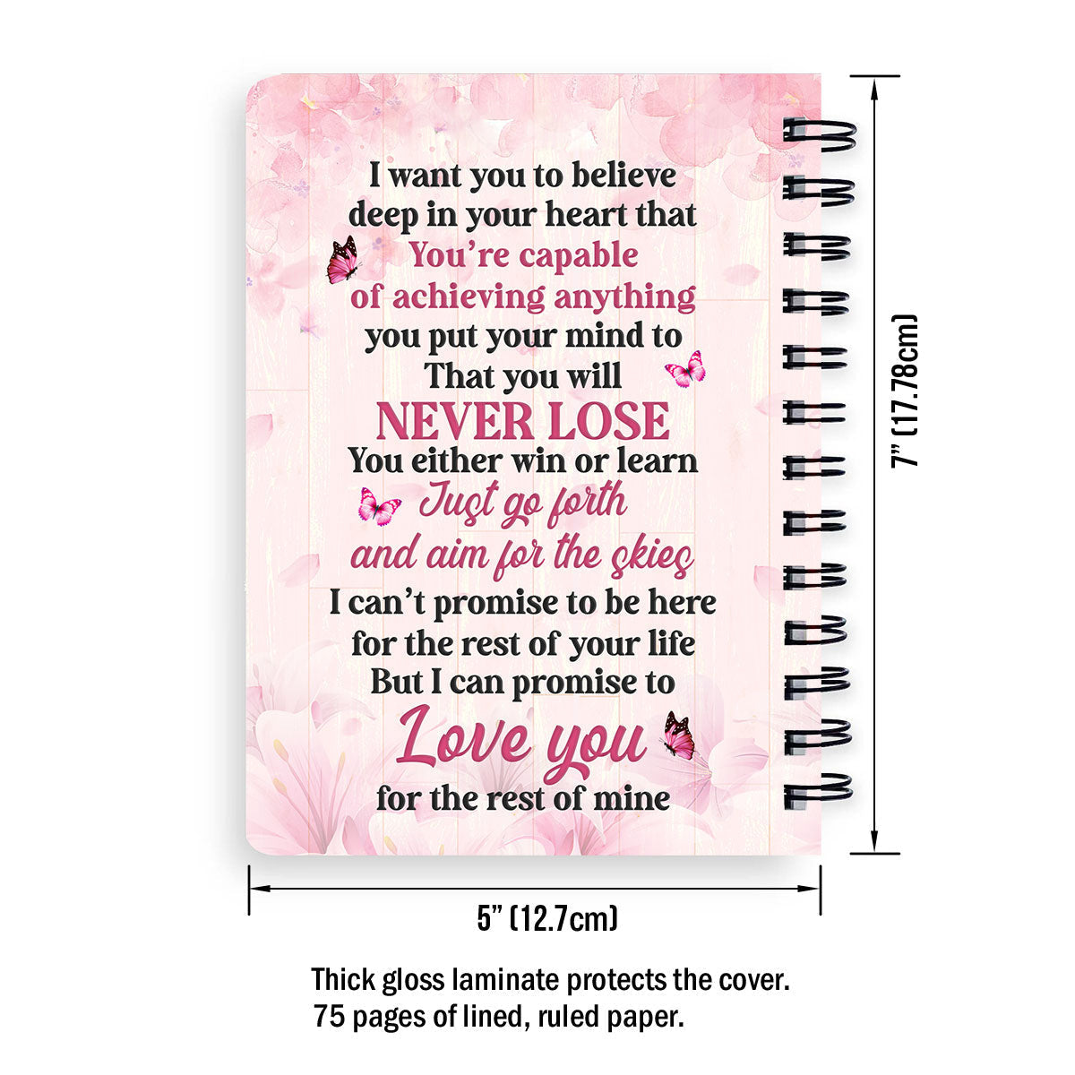 Personalized Spiral Journal For Grandchildren You’re Capable Of Achieving Anything, Christian Art Gifts Journal