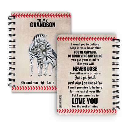 Personalized Spiral Journal For Grandchildren You’re Capable Of Achieving Anything, Christian Art Gifts Journal