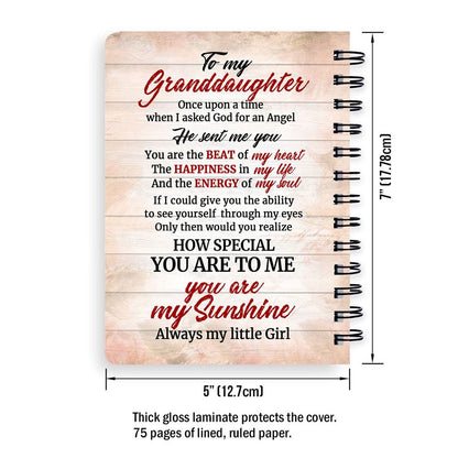 Personalized Spiral Journal For Granddaughter You Are My Sunshine, Religious Gifts For Christian