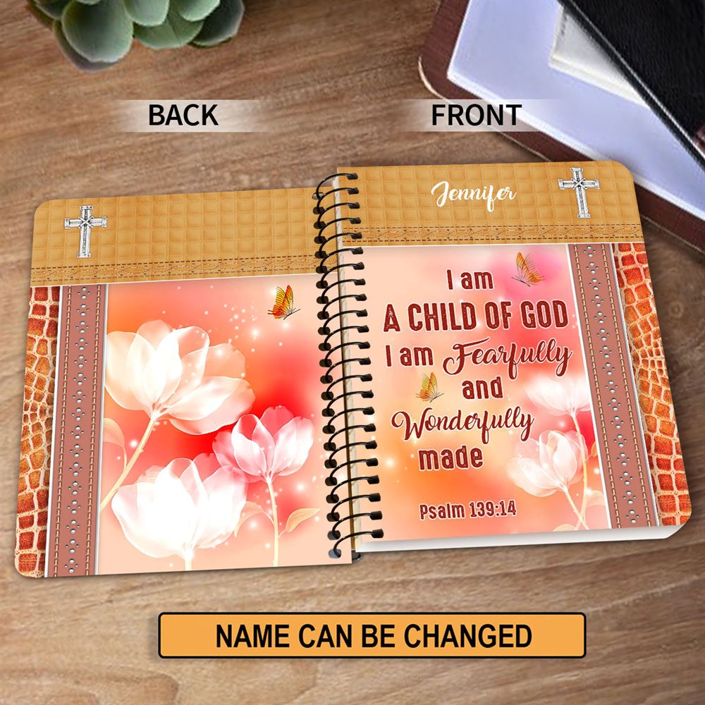 Personalized Spiral Journal I Am A Child Of God, Religious Gifts For Christian