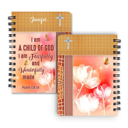 Personalized Spiral Journal I Am A Child Of God, Religious Gifts For Christian
