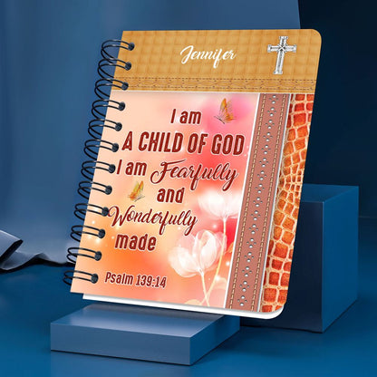 Personalized Spiral Journal I Am A Child Of God, Religious Gifts For Christian