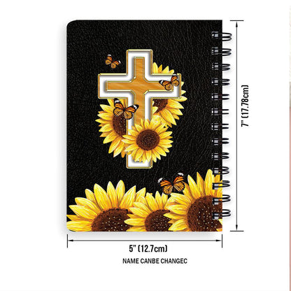 Personalized Spiral Journal I Can Only Imagine Sunflower And Cross Useful Gift For Church Members
