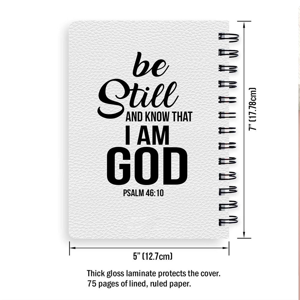 Personalized Spiral Journal Lion Be Still And Know That I Am God, Religious Gifts For Christian