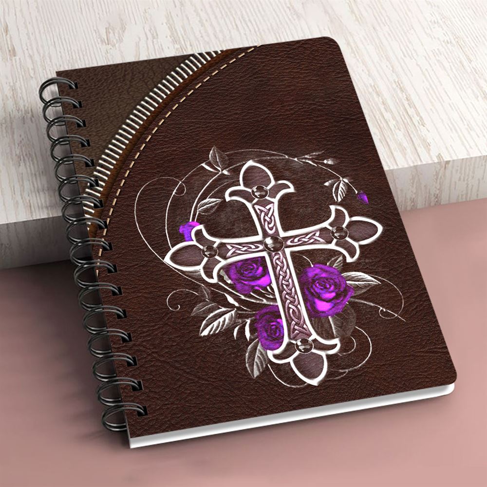 Personalized Spiral Journal Love Is Actually like A Cross, Christian Art Gifts Journal