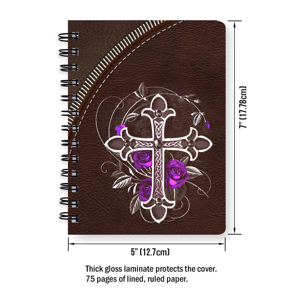 Personalized Spiral Journal Love Is Actually like A Cross, Christian Art Gifts Journal