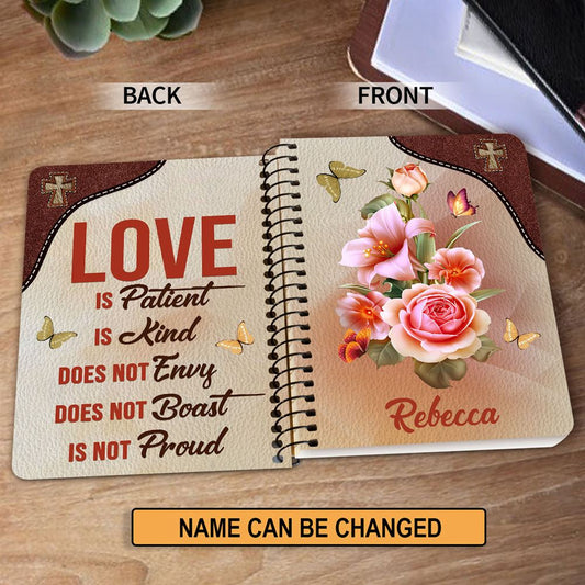Personalized Spiral Journal Love Is Patient, Religious Gifts For Christian