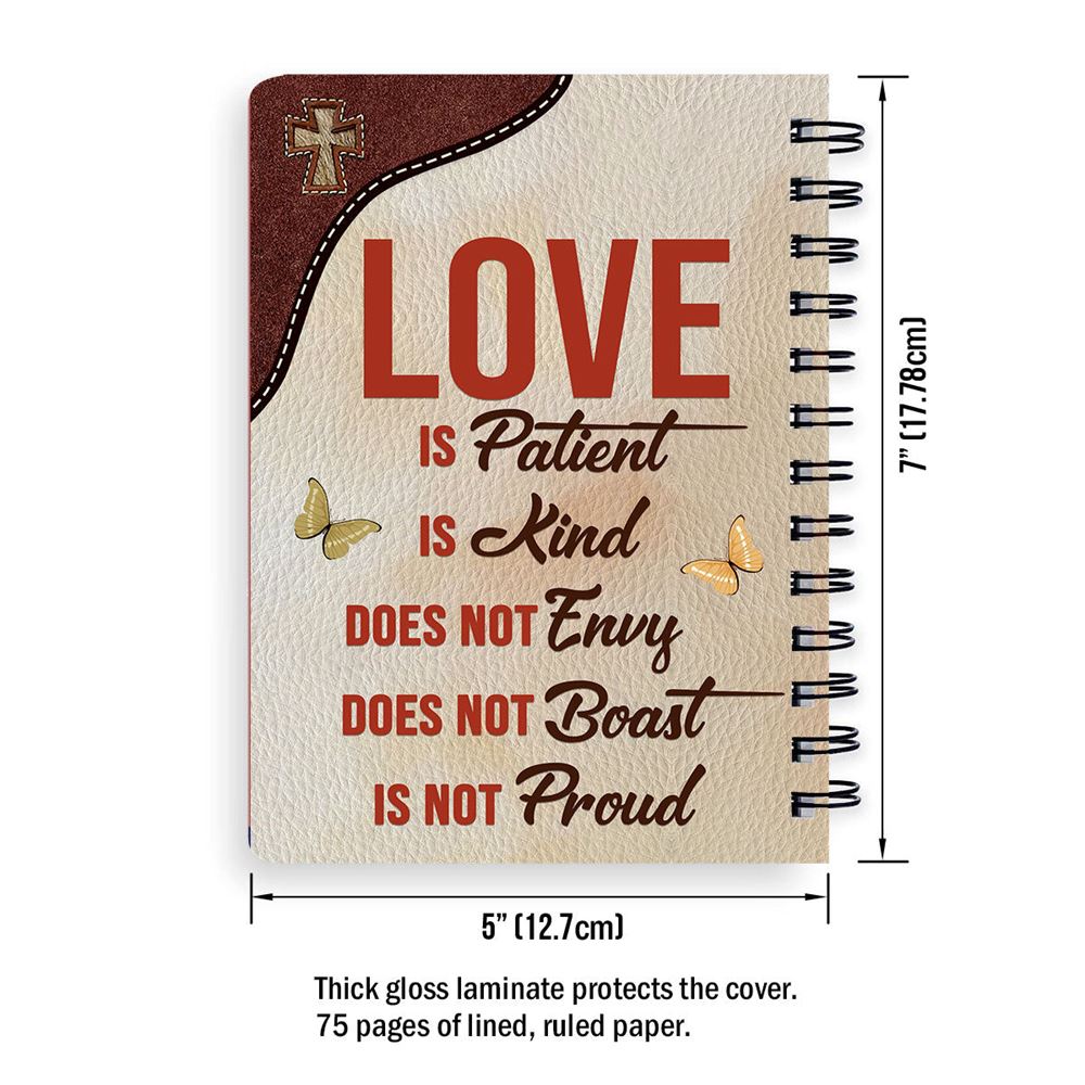 Personalized Spiral Journal Love Is Patient, Religious Gifts For Christian