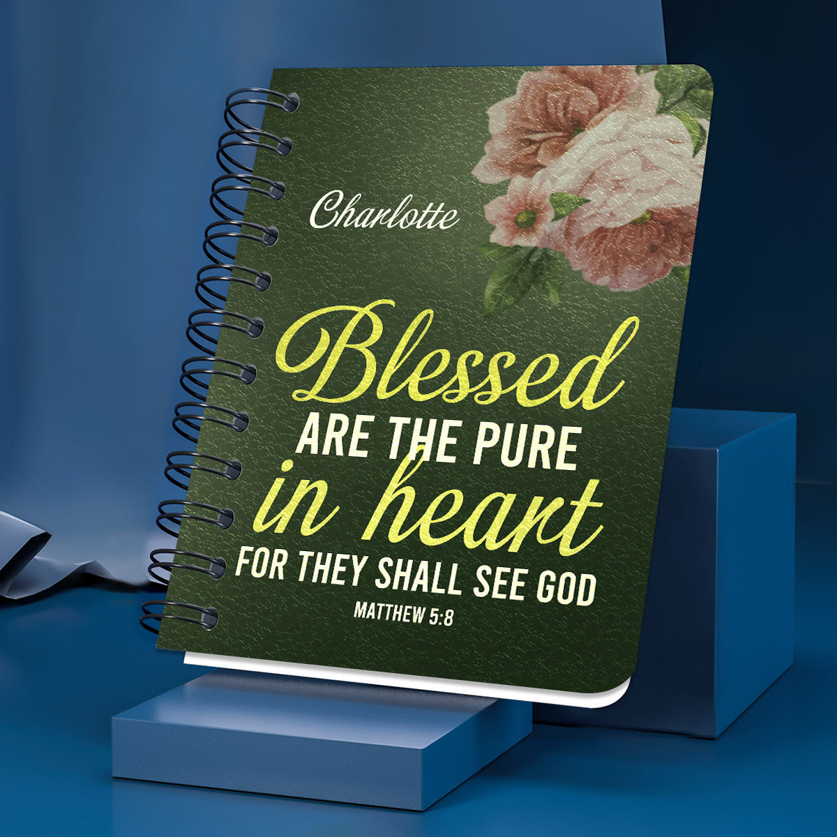 Personalized Spiral Journal Matthew 58 Inspirational Christ Gifts For Everyone Blessed Are The Pure In Heart