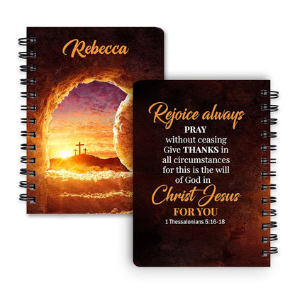 Personalized Spiral Journal Rejoice Always Pray Without Ceasing, Religious Gifts For Christian
