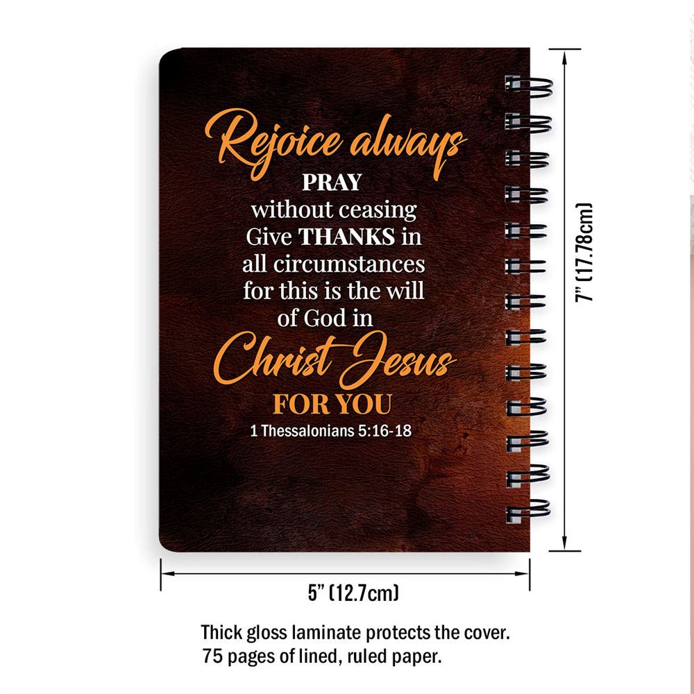 Personalized Spiral Journal Rejoice Always Pray Without Ceasing, Religious Gifts For Christian
