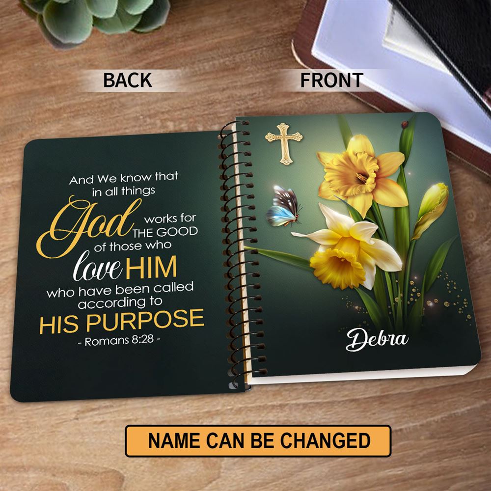 Personalized Spiral Journal Romans 828, Religious Gifts For Christian