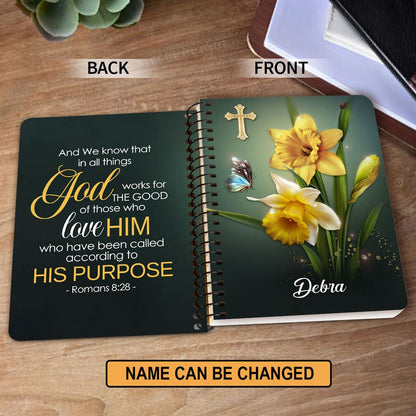 Personalized Spiral Journal Romans 828, Religious Gifts For Christian