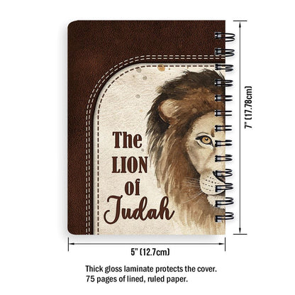 Personalized Spiral Journal The Lion Of Judah The Lamb Of God, Religious Gifts For Christian