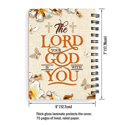 Personalized Spiral Journal The Lord Your God Is With You, Religious Gifts For Christian