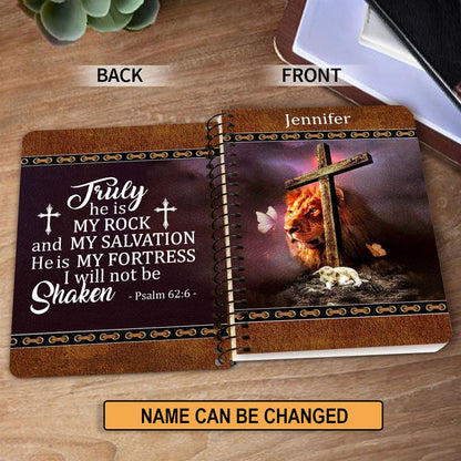 Personalized Spiral Journal Truly He Is My Rock And My Salvation, Religious Gifts For Christian