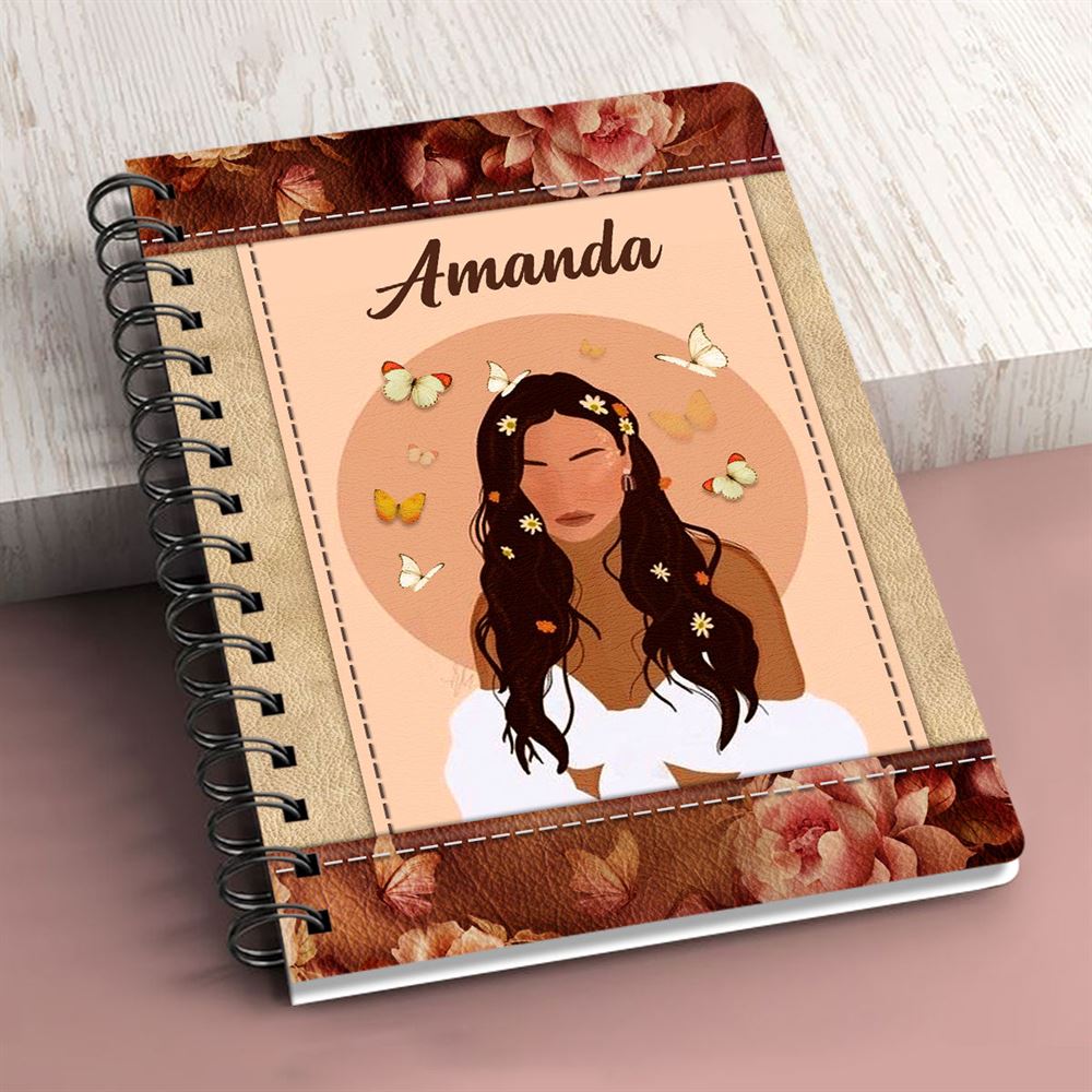 Personalized Spiral Journal When She Speaks Her Words Are Wise, Christian Art Gifts Journal