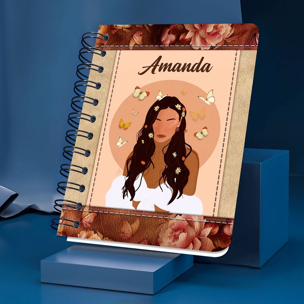 Personalized Spiral Journal When She Speaks Her Words Are Wise, Christian Art Gifts Journal