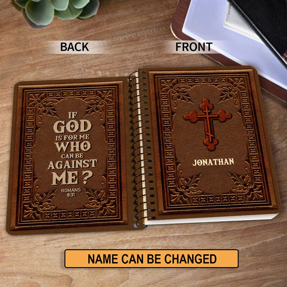 Personalized Spiral Journal Who Can Be Against Us Romans 831 Religious Gifts For Christian People