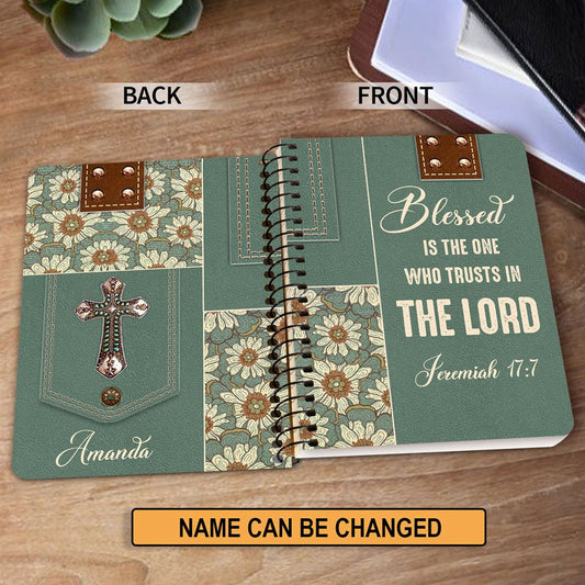 Personalized Spiral Notebook Blessed Is The One Who Trusts In The Lord, Christian Spiral Notebooks