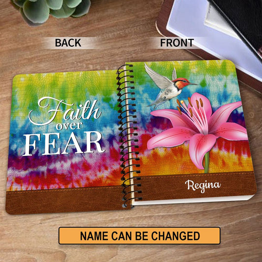 Personalized Spiral Notebook Faith Over Fear, Religious Spiral Notebooks