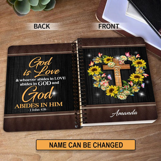 Personalized Spiral Notebook God Is Love, Religious Spiral Notebooks