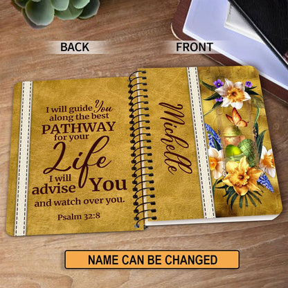 Personalized Spiral Notebook I Will Advise You And Watch Over You, Religious Spiral Notebooks