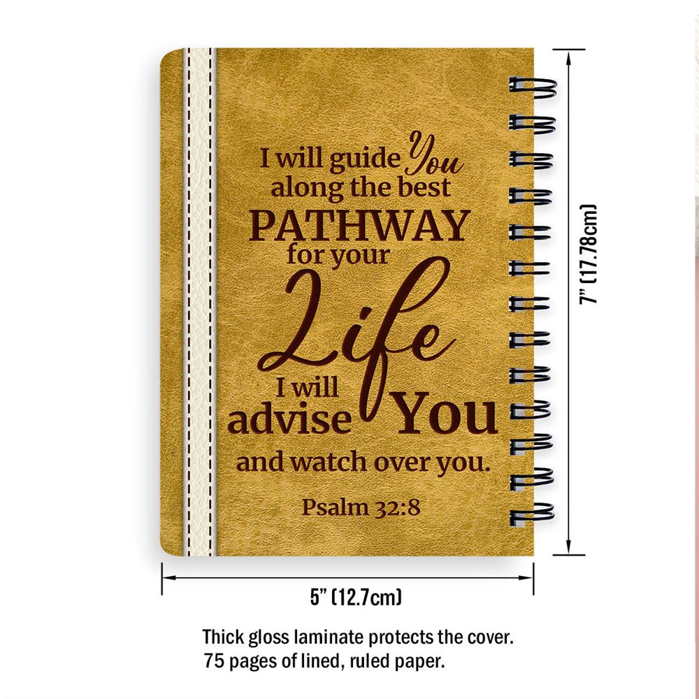 Personalized Spiral Notebook I Will Advise You And Watch Over You, Religious Spiral Notebooks