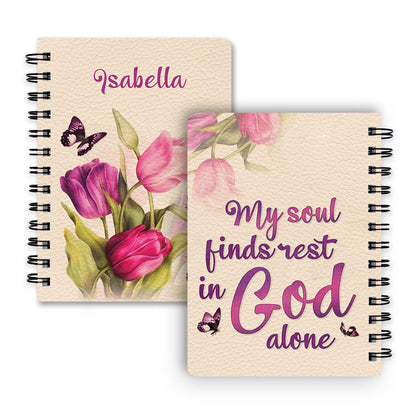 Personalized Spiral Notebook Scripture Gifts For Christian Friends Tulip And Butterfly, Religious Spiral Notebooks