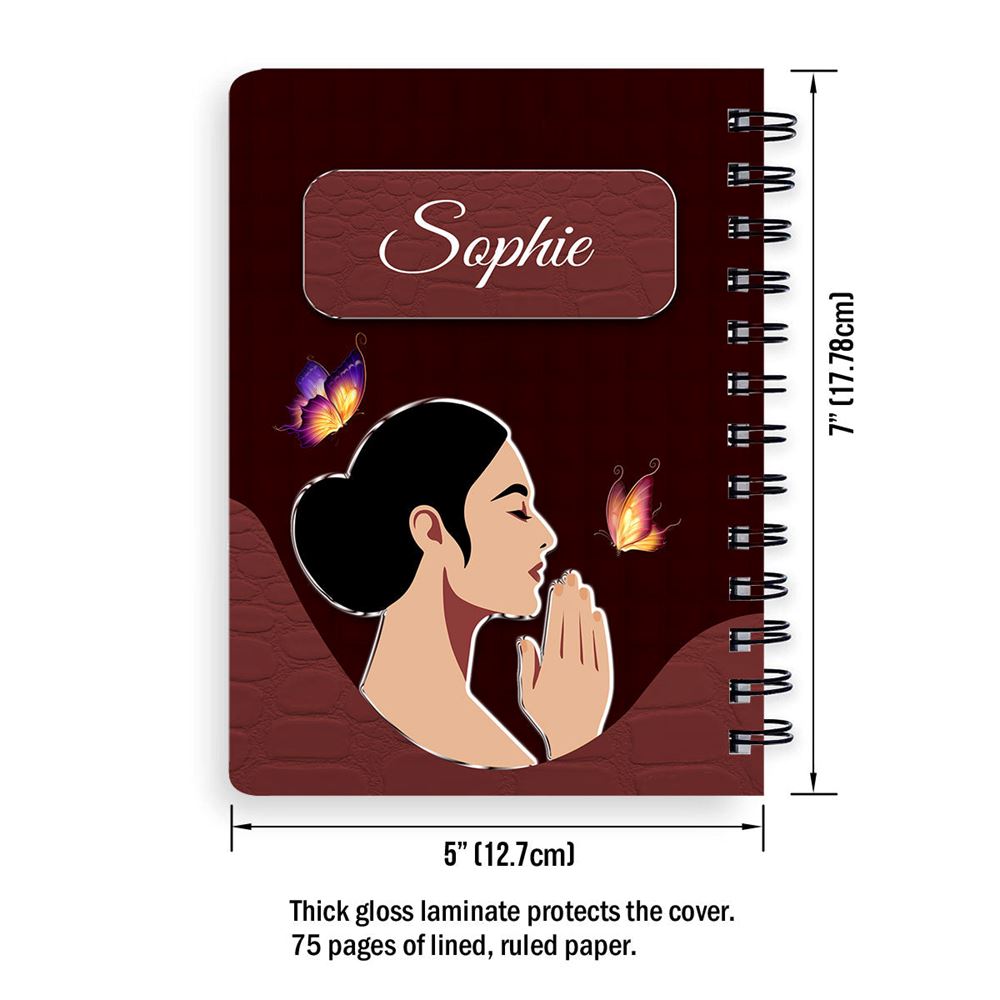 Personalized Sunflower Spiral Notebook Be Thankful In All Circumstances, Religious Spiral Notebooks