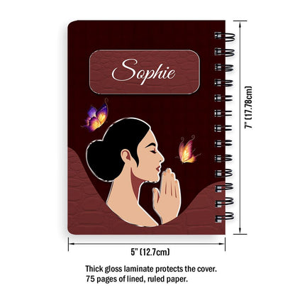 Personalized Sunflower Spiral Notebook Be Thankful In All Circumstances, Religious Spiral Notebooks