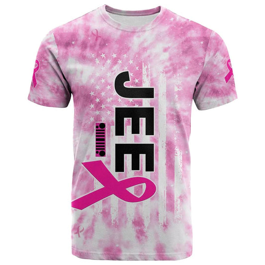 Personalized Tie Dye In October We Wear Pink All Over Print 3D T Shirt, Breast Cancer Gift Ideas, Unisex T Shirt