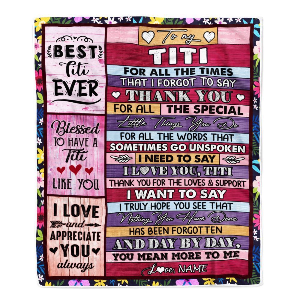 Personalized Titi Blanket From Niece Nephew Thank You For The Love, Mother's Day Blanket, Mothers Day Birthday Gifts For Mom