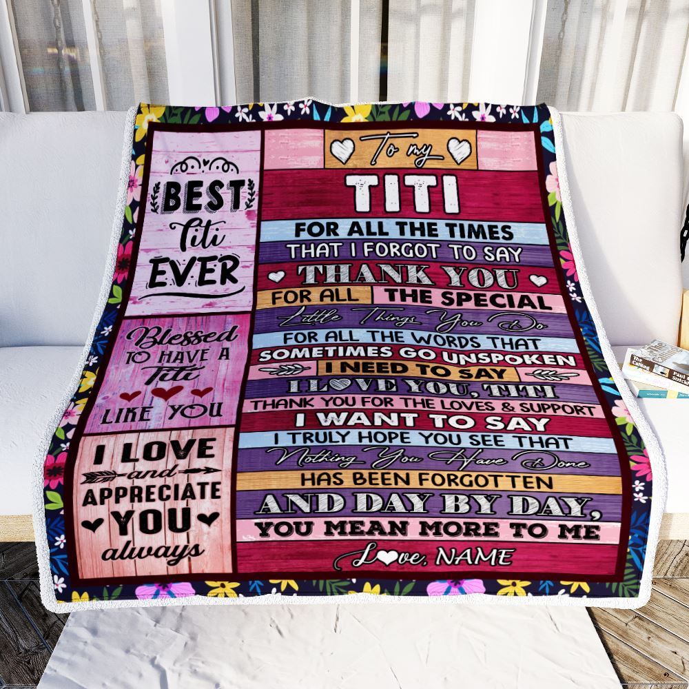Personalized Titi Blanket From Niece Nephew Thank You For The Love, Mother's Day Blanket, Mothers Day Birthday Gifts For Mom
