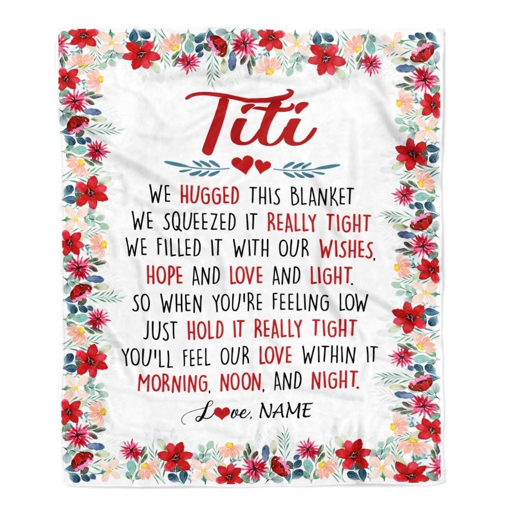 Personalized Titi Blanket From Niece Nephew We Hugged This, Mother's Day Blanket, Mothers Day Birthday Gifts For Mom