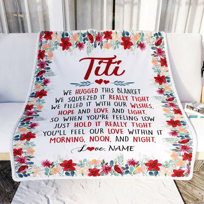Personalized Titi Blanket From Niece Nephew We Hugged This, Mother's Day Blanket, Mothers Day Birthday Gifts For Mom