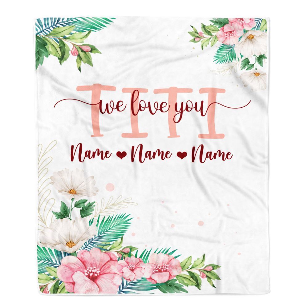 Personalized Titi Blanket From Niece Nephew We Love You Floral, Mother's Day Blanket, Mothers Day Birthday Gifts For Mom