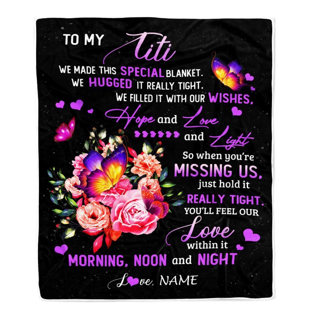 Personalized Titi Blanket From Niece Nephew We Made This Special Blanket Flower, Mother's Day Blanket, Mothers Day Birthday Gifts For Mom