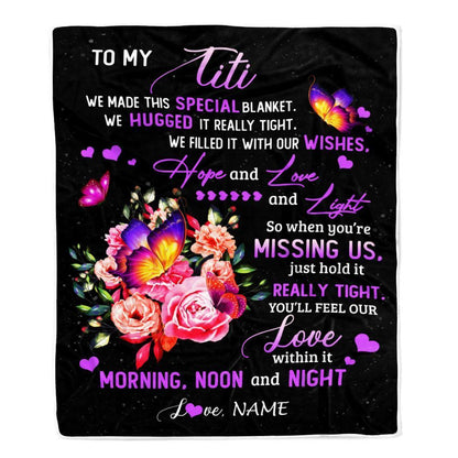 Personalized Titi Blanket From Niece Nephew We Made This Special Blanket Flower, Mother's Day Blanket, Mothers Day Birthday Gifts For Mom