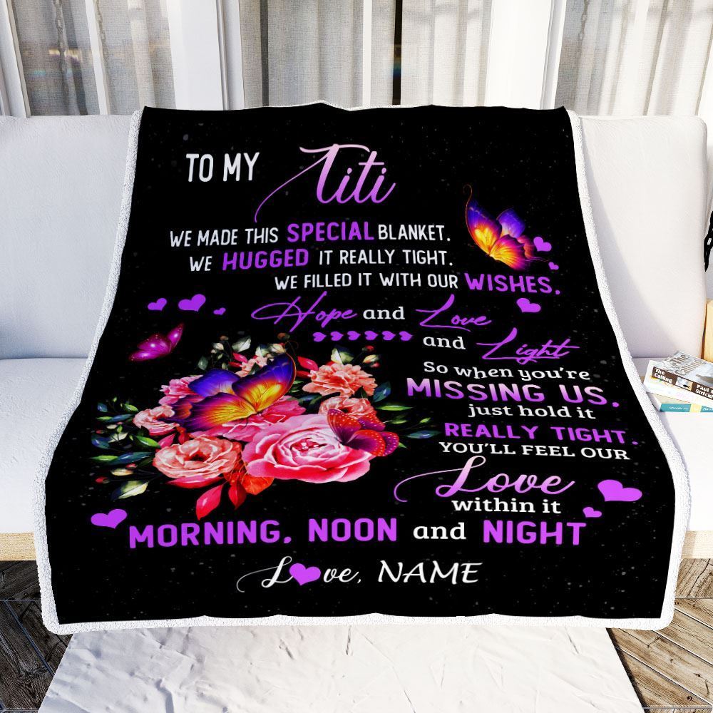 Personalized Titi Blanket From Niece Nephew We Made This Special Blanket Flower, Mother's Day Blanket, Mothers Day Birthday Gifts For Mom