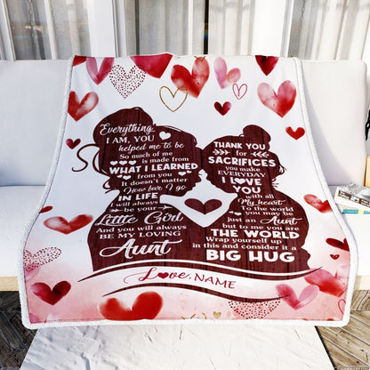 Personalized To My Aunt Blanket From Niece I Love You With All My Heart Thank You, Mother's Day Blanket, Mothers Day Birthday Gifts For Mom