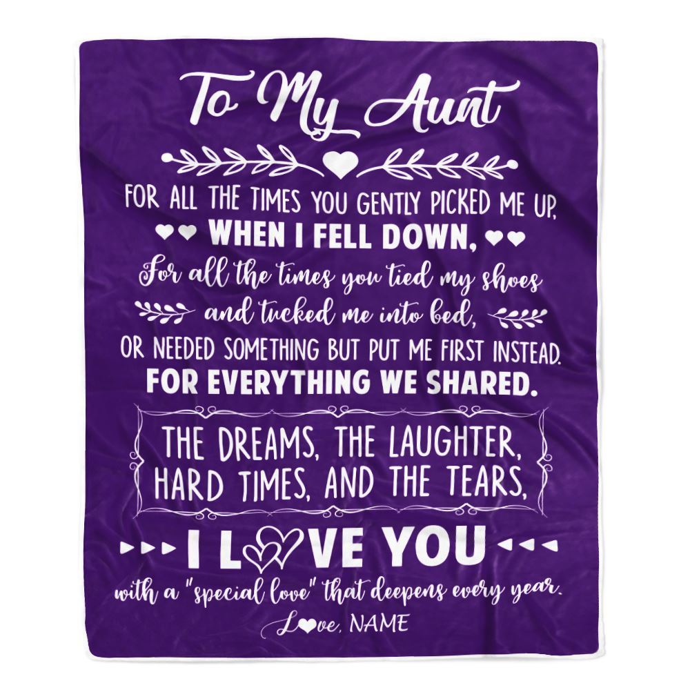 Personalized To My Aunt Blanket From Niece Nephew I Love You With A Special Love, Mother's Day Blanket, Mothers Day Birthday Gifts For Mom