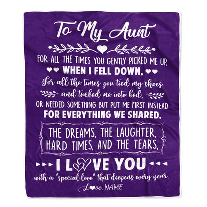 Personalized To My Aunt Blanket From Niece Nephew I Love You With A Special Love, Mother's Day Blanket, Mothers Day Birthday Gifts For Mom
