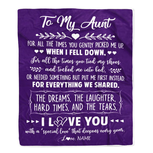 Personalized To My Aunt Blanket From Niece Nephew I Love You With A Special Love, Mother's Day Blanket, Mothers Day Birthday Gifts For Mom