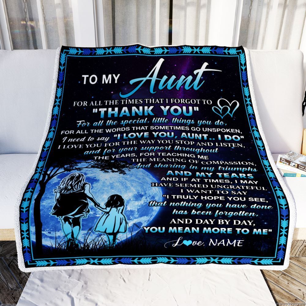 Personalized To My Aunt Blanket From Niece Thank You Day By Day, Mother's Day Blanket, Mothers Day Birthday Gifts For Mom